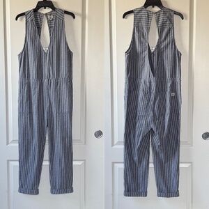 Rhythm Livin Castaway Linen Blend Pinstripe Jumpsuit